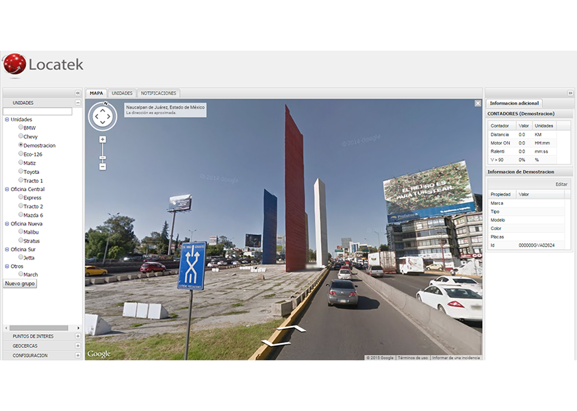 Street View integrado en plataforma Locatek. imagenlok3